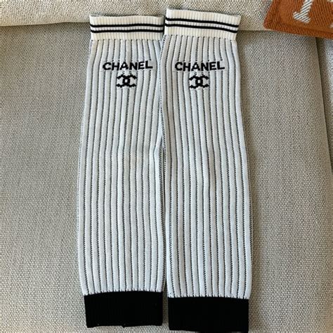 chanel logo hosiery|chanel leg warmers.